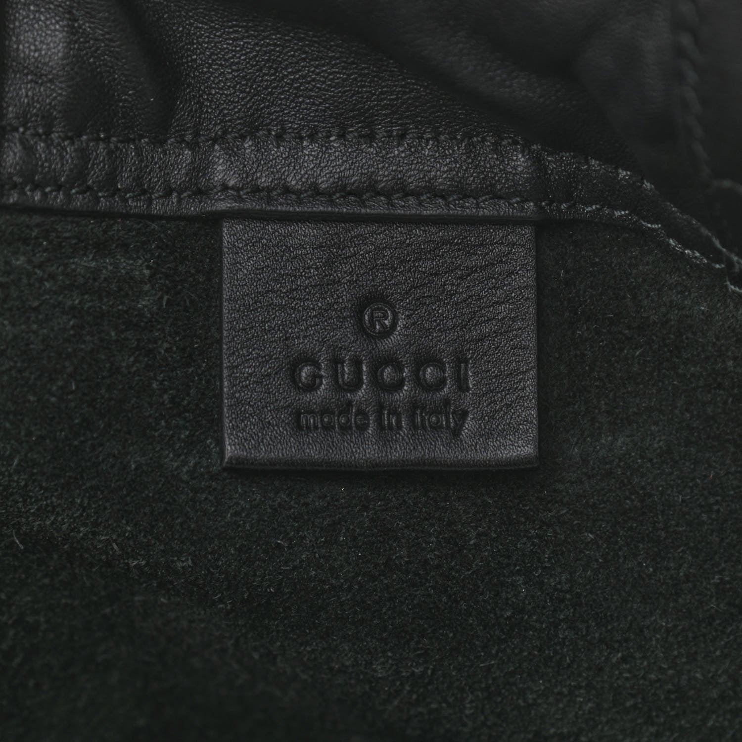 Gucci Calfskin Logo Drawstring Backpack Black 7 of 11