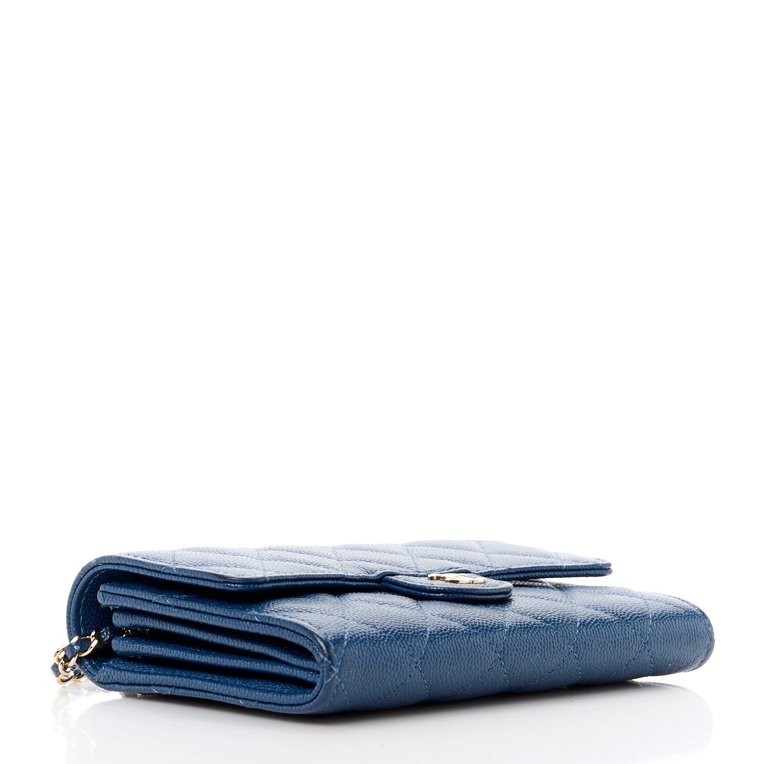 Chanel Caviar Quilted Classic Clutch With Chain Blue 4 of 14