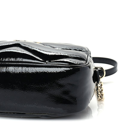 Gucci Patent Lambskin Matelasse Small GG Marmont Camera Bag Black 8 of 8