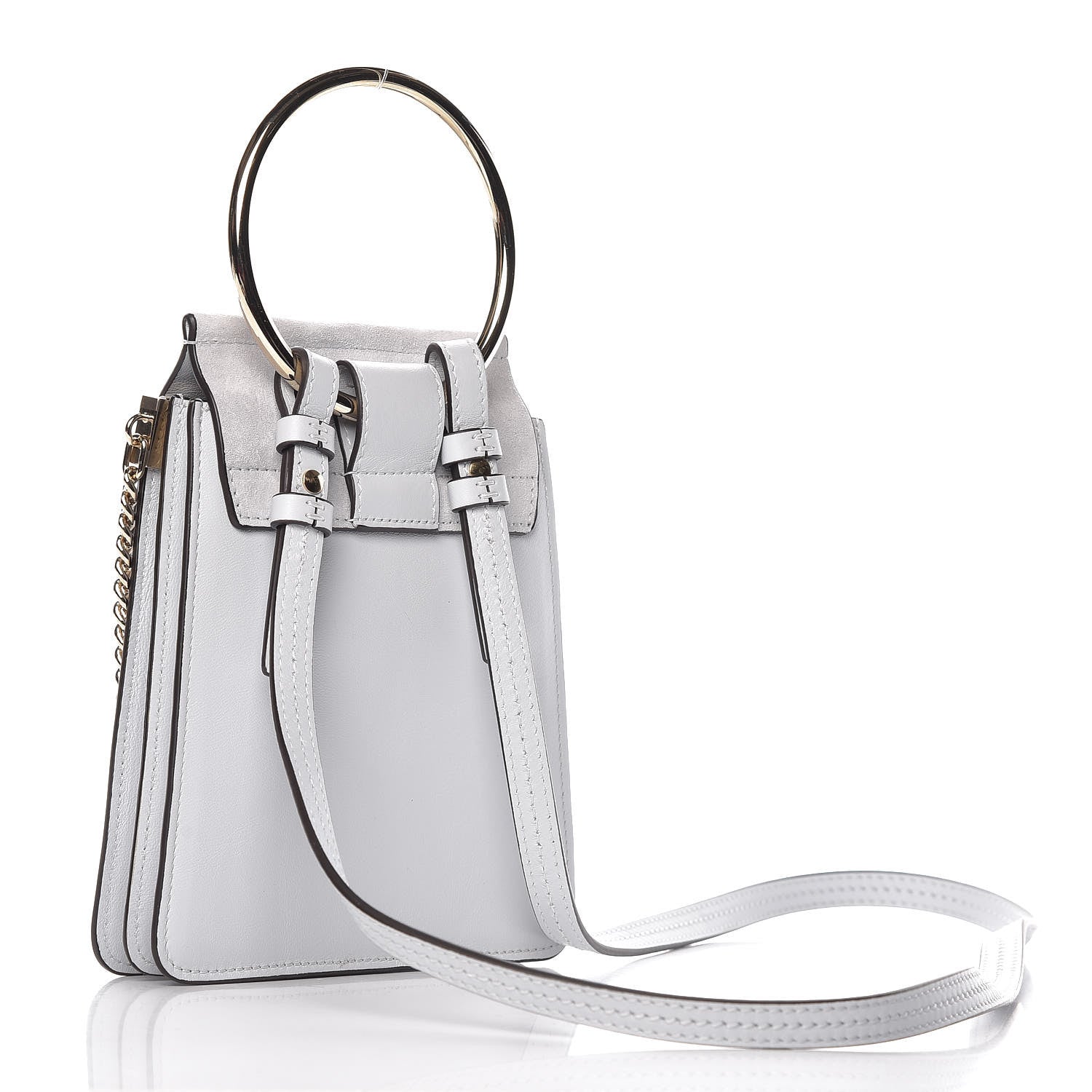 Chloe Suede Calfskin Mini Faye Bracelet Bag Light Cloud 3 of 6