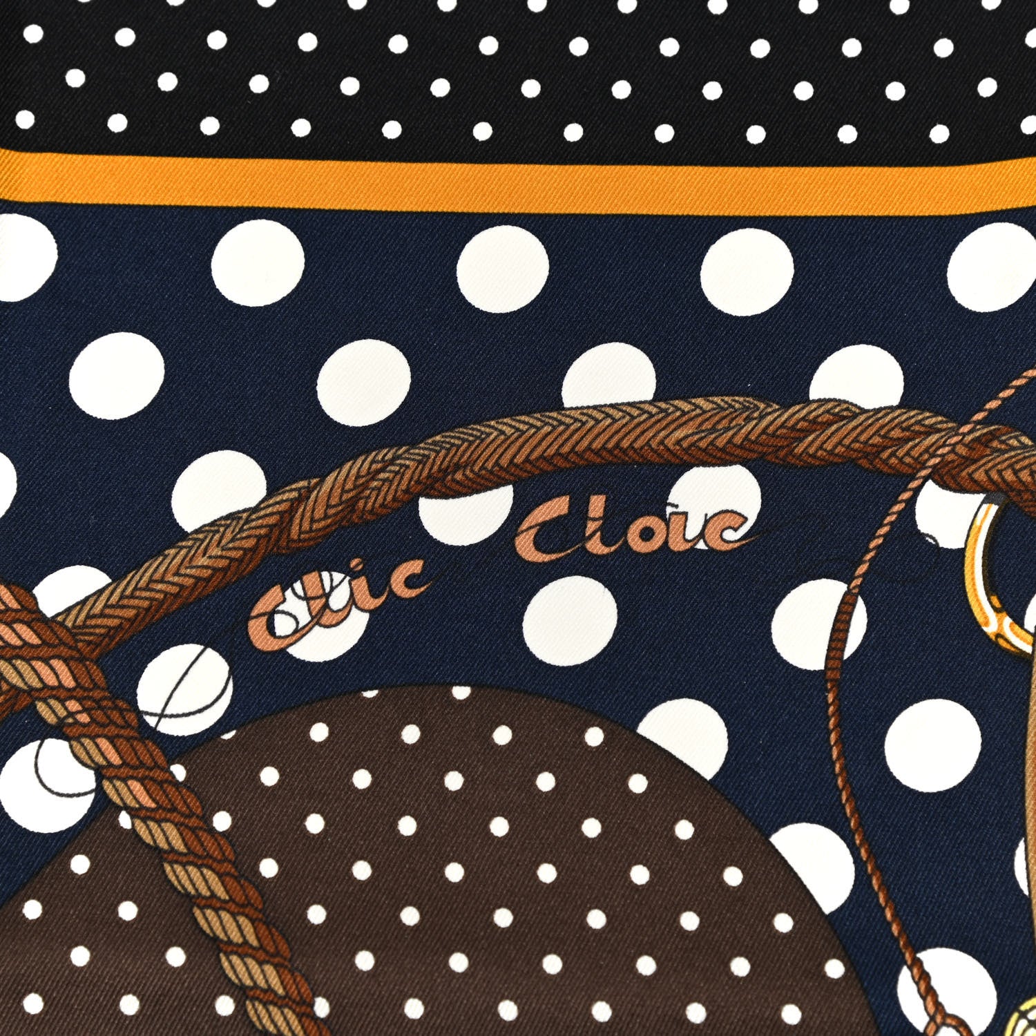 Hermes Silk Clic Clac A Pois Scarf 5 of 7