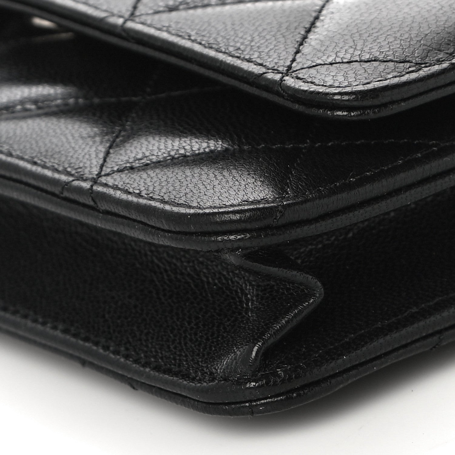 Chanel Goatskin Quilted Quilted Like A Wallet Wallet On Chain WOC Black 11 of 13