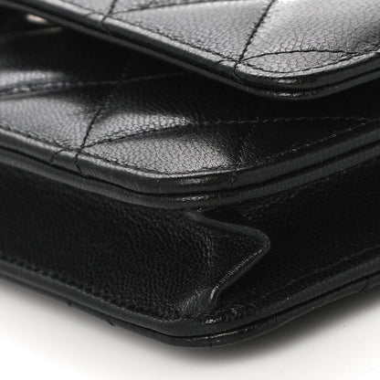 Chanel Goatskin Quilted Quilted Like A Wallet Wallet On Chain WOC Black 11 of 13