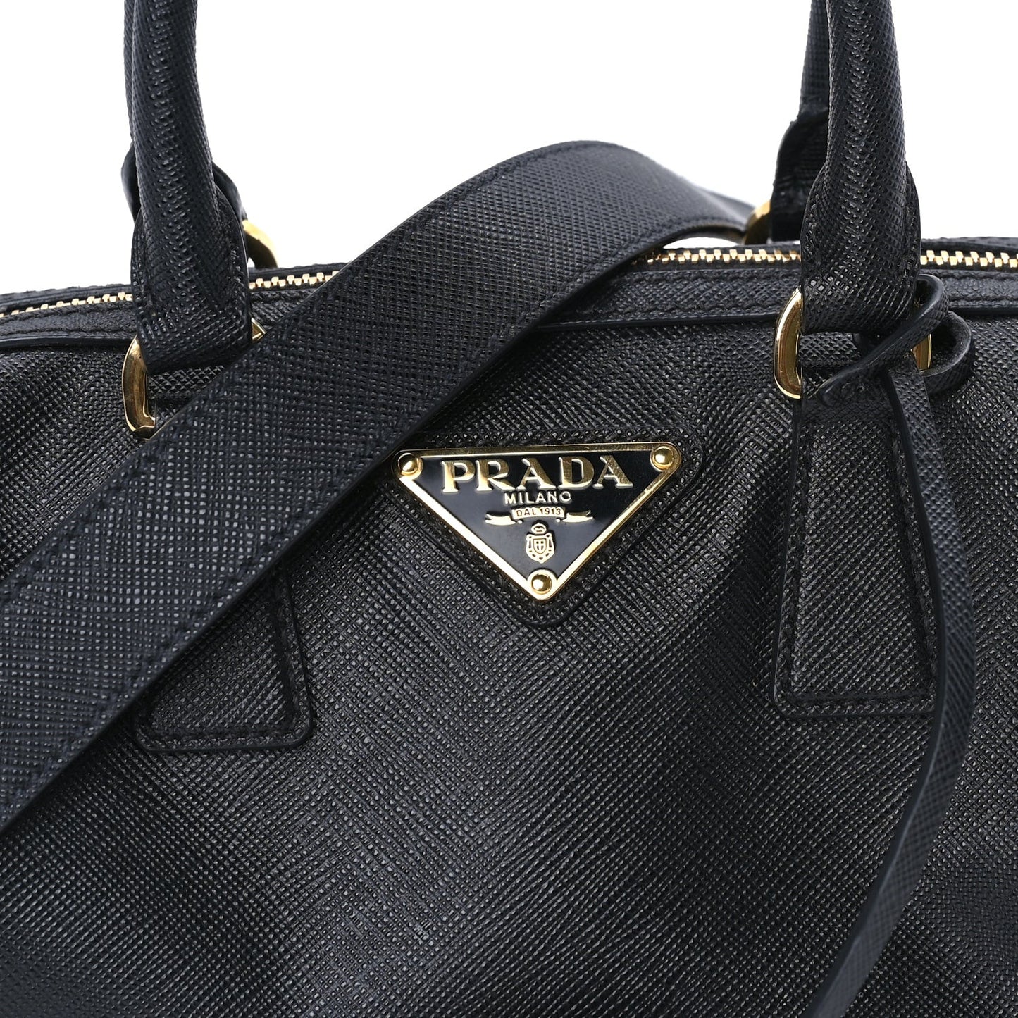 Saffiano Lux Mini Convertible Bowler  Black