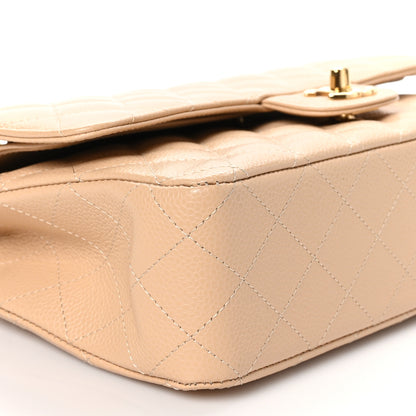 Chanel Caviar Quilted Medium Double Flap Beige 9 of 10