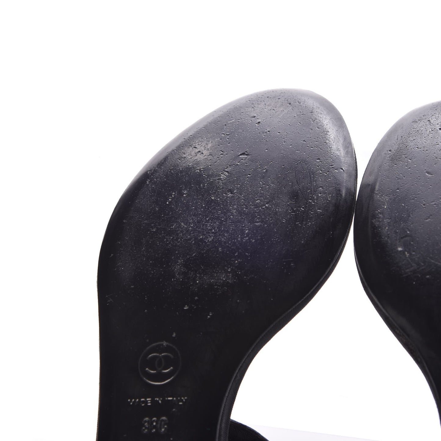 Lambskin Pearl Thong Sandals 38 Black