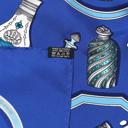 Hermes Silk Qu Importe Le Flacon Scarf 90 Bleu 4 of 4