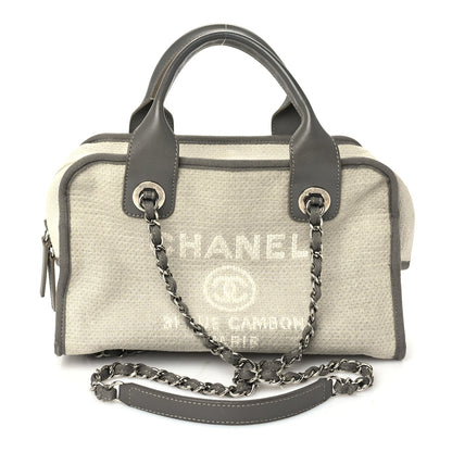 Chanel Canvas Deauville Bowling Bag Ecru Ecru 1 of 9