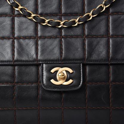 Chanel Lambskin Quilted Chocolate Bar Flap Shoulder Bag Brown 10 of 10