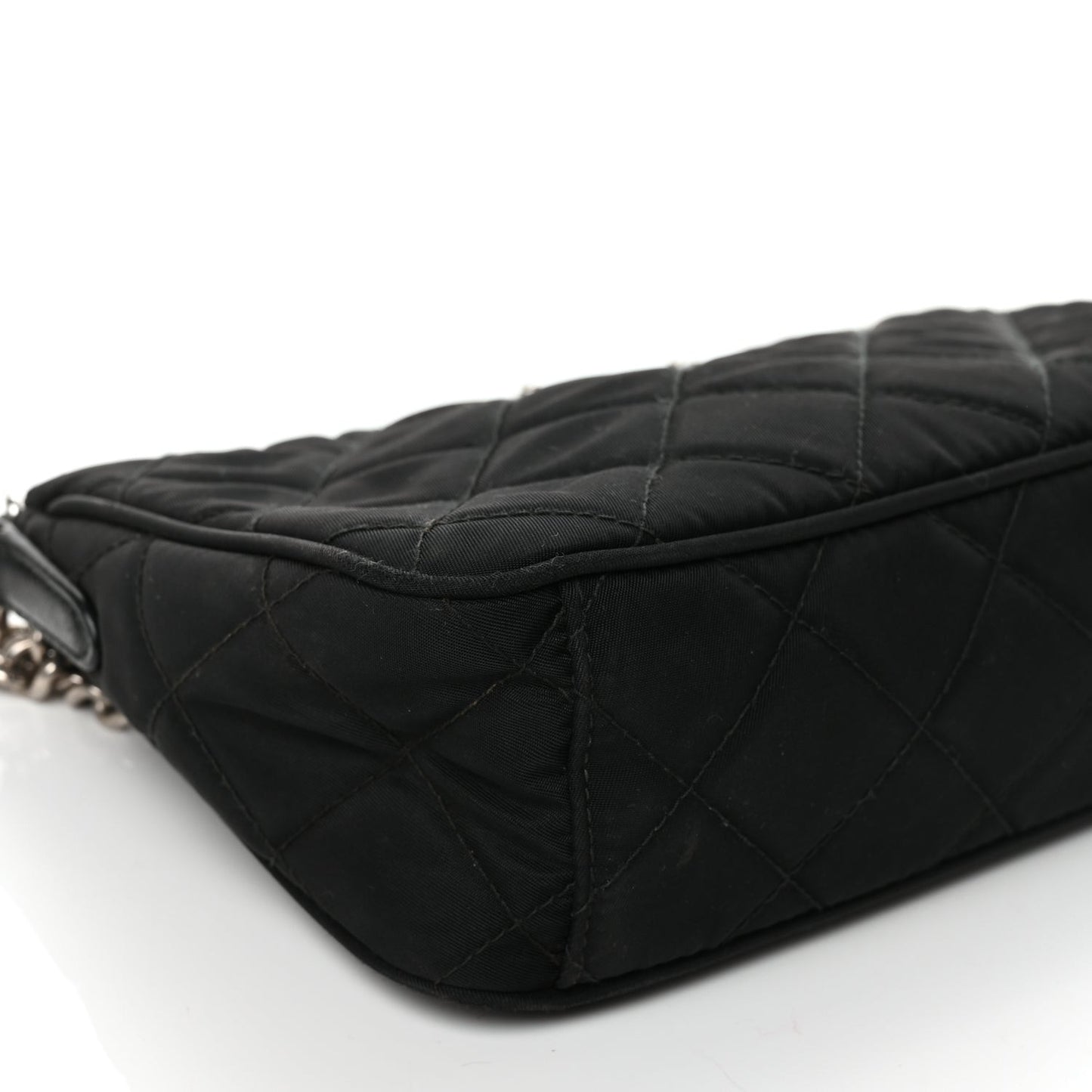 Nylon Tessuto Impuntu Quilted Crossbody Bag Black