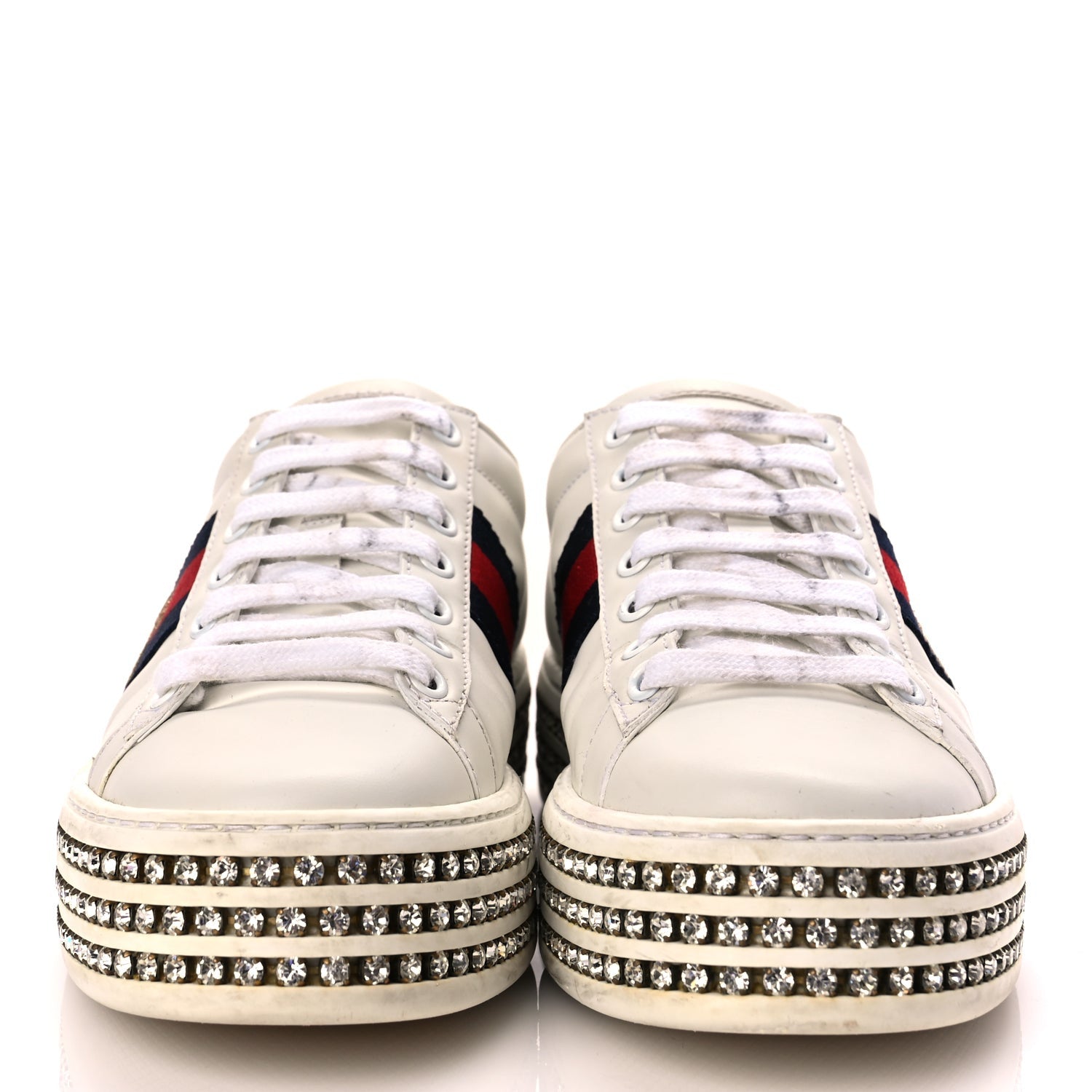 GUCCI Ace Crystal Bee グッチ　スニーカー 34 GUCCI Ace Crystal Bee グッチ スニーカー 34 Gucci Calfskin Crystal