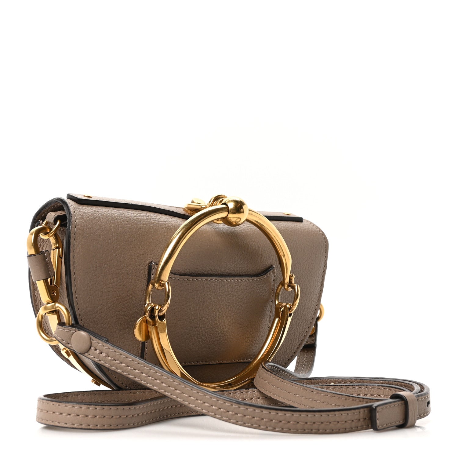 Chloe Calfskin Small Nile Bracelet Minaudiere Bag Motty Grey 3 of 10