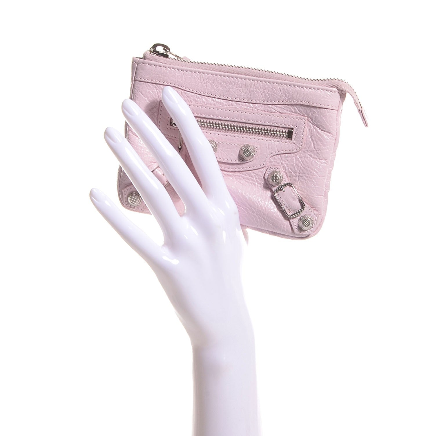 Balenciaga Agneau Giant 12 Silver Hardware M Porte-Monnaie Coin Purse Rose Poudre 2 of 11