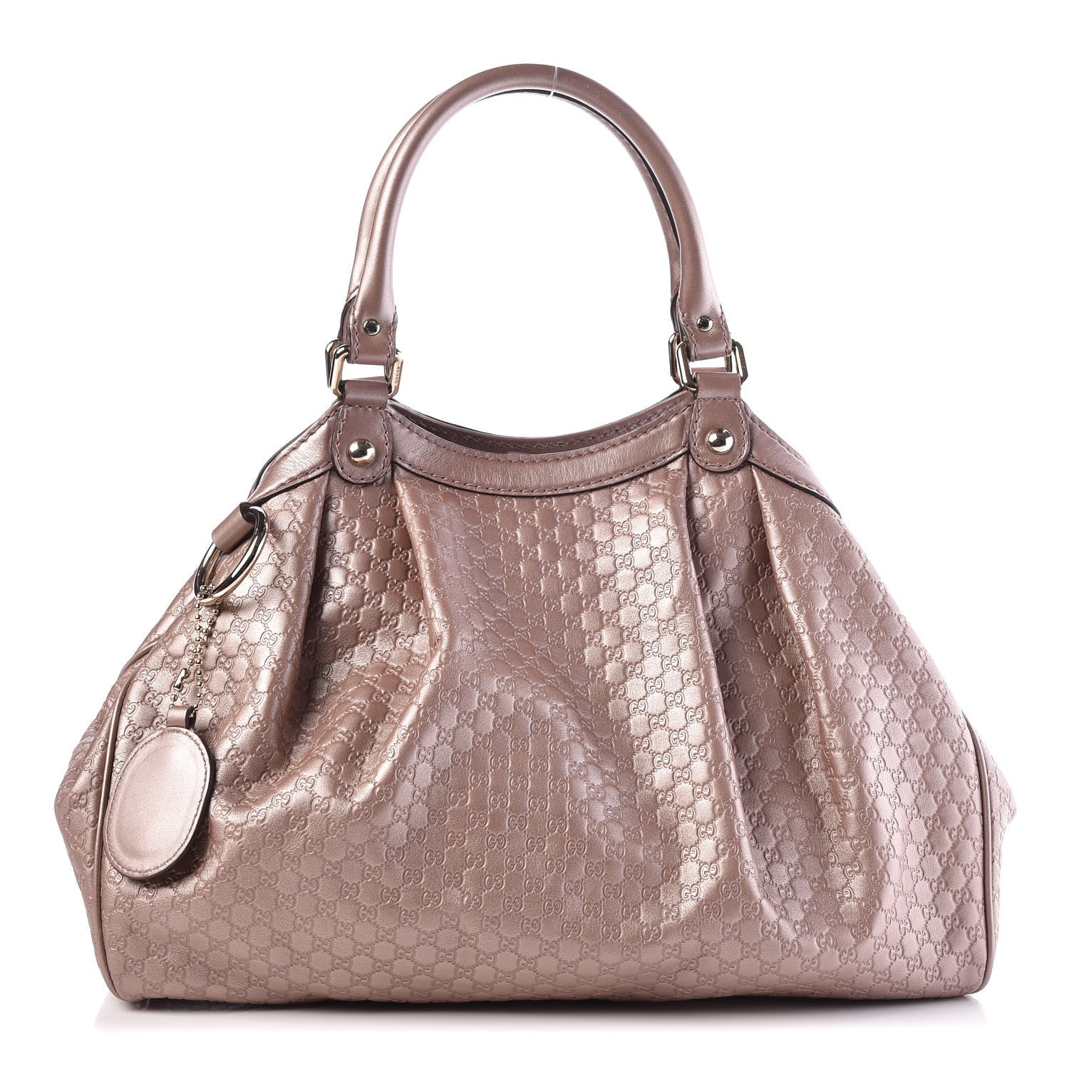 Gucci Metallic Microguccissima Medium Sukey Tote Dark Cipria 1 of 8