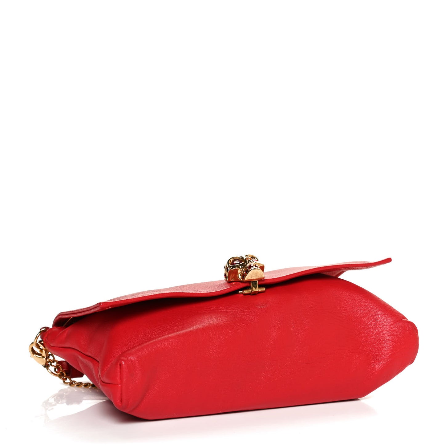 Calfskin Skull Crossbody Bag Red