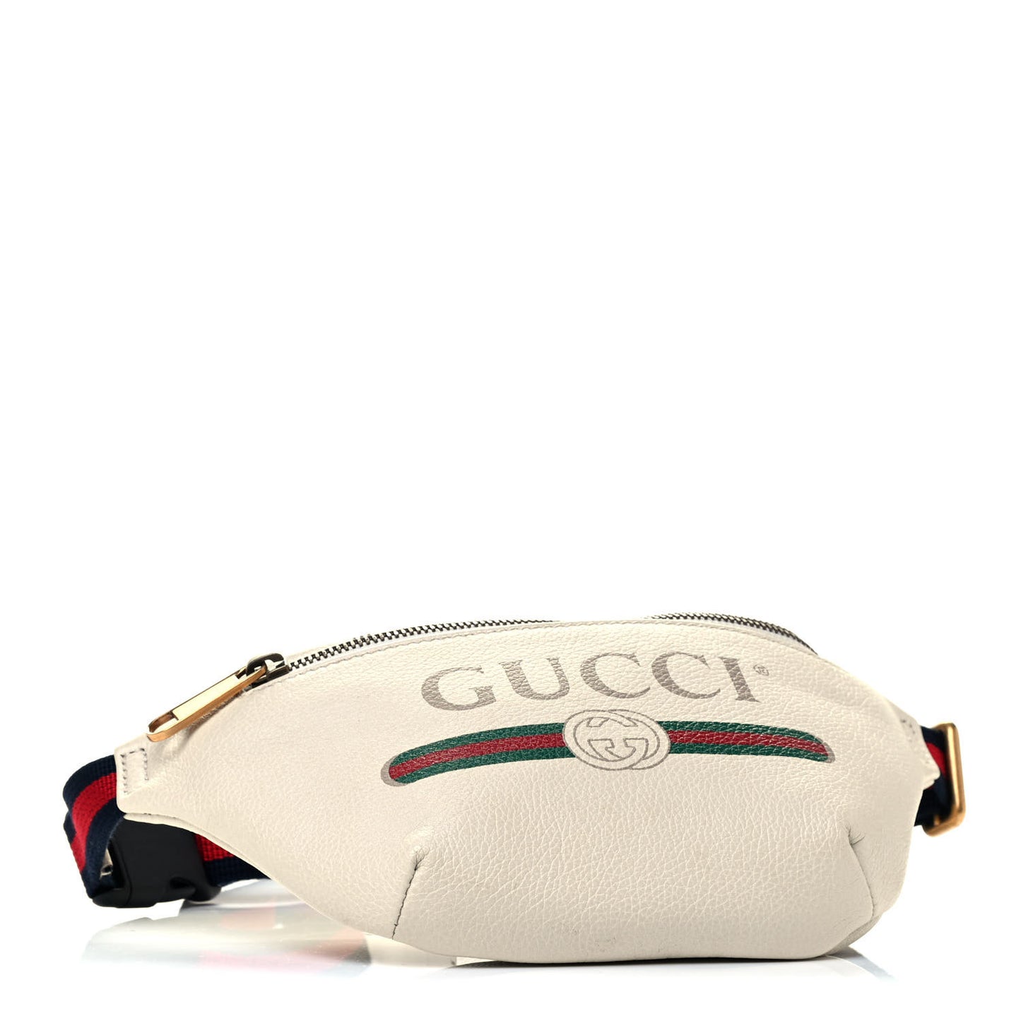 Grained Calfskin Small Logo Belt Bag White