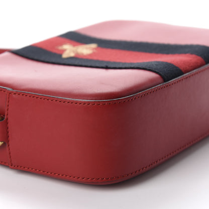 Gucci Calfskin Web Small Webby Bee Shoulder Bag Red 6 of 11