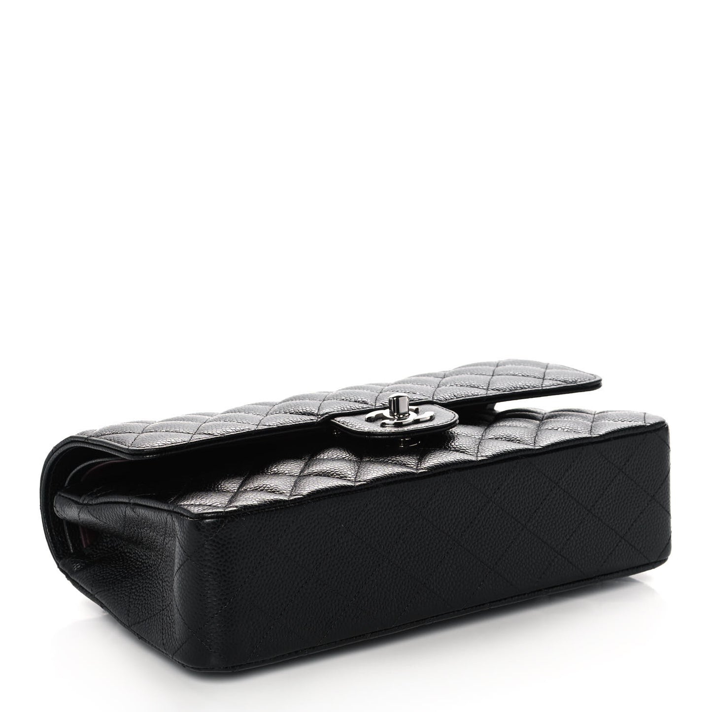 Caviar Quilted Medium Double Flap Black