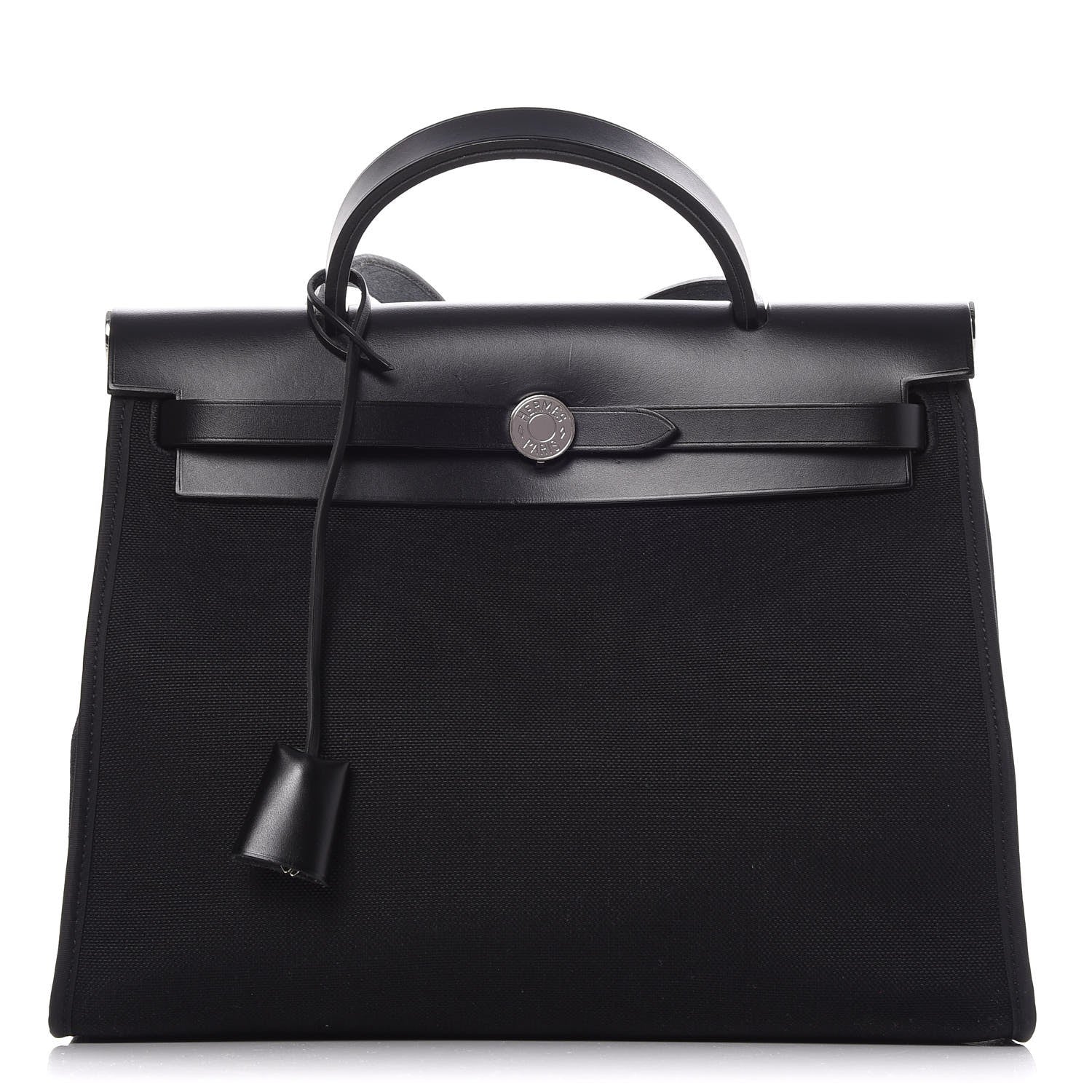Hermes Military Toile Vache Hunter Herbag Zip PM 31 Black 1 of 8