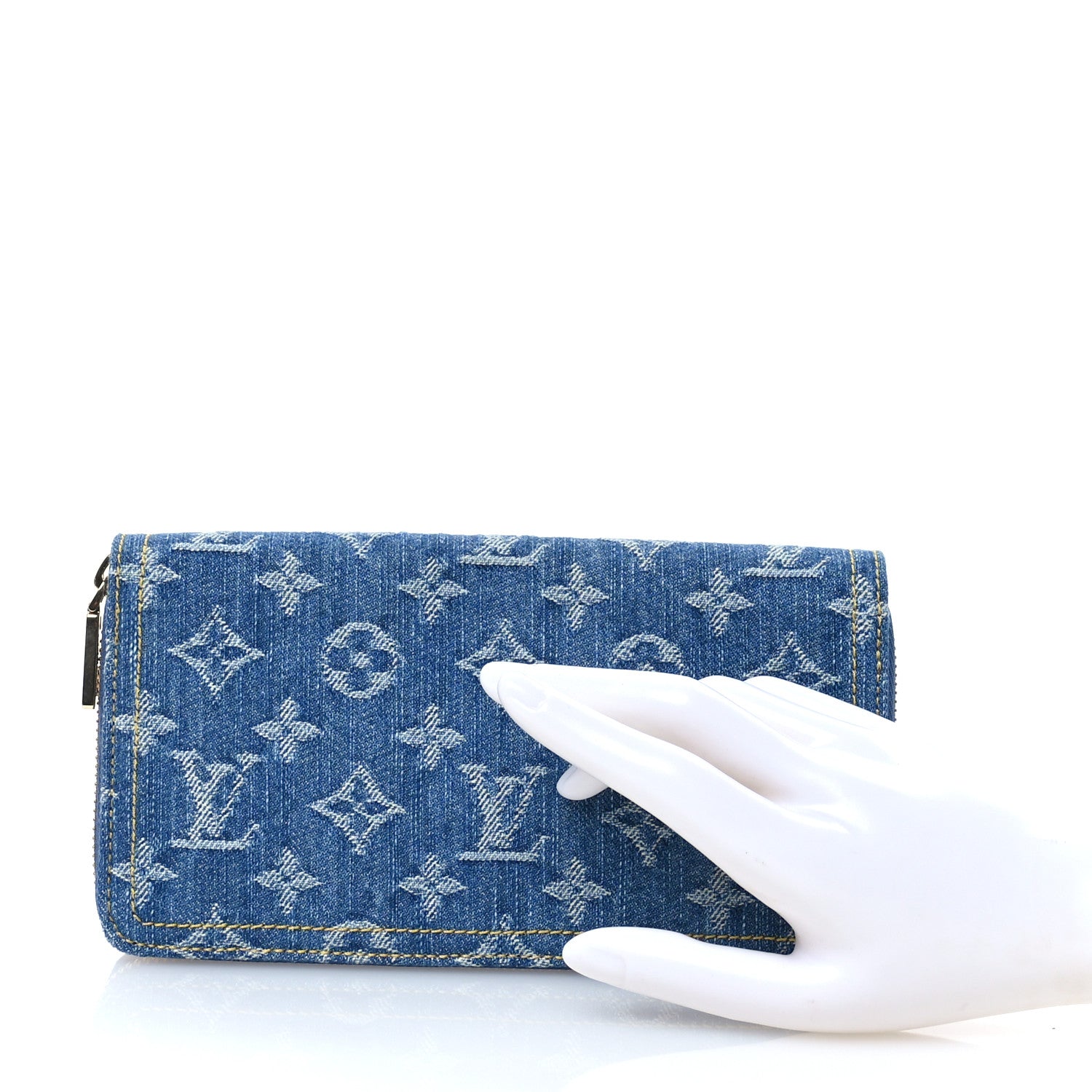 Louis Vuitton Monogram Denim Zippy Wallet NM Blue 2 of 7