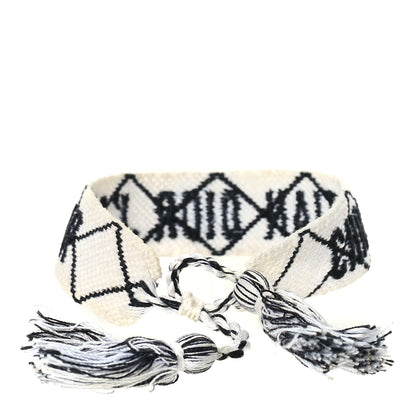 Christian Dior Woven Cotton J'Adior Friendship Bracelet White Black 3 of 3