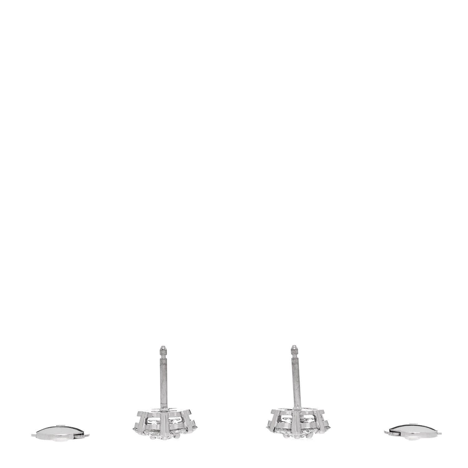 Van Cleef & Arpels 18K White Gold Diamond Fleurette Earrings 3 of 5