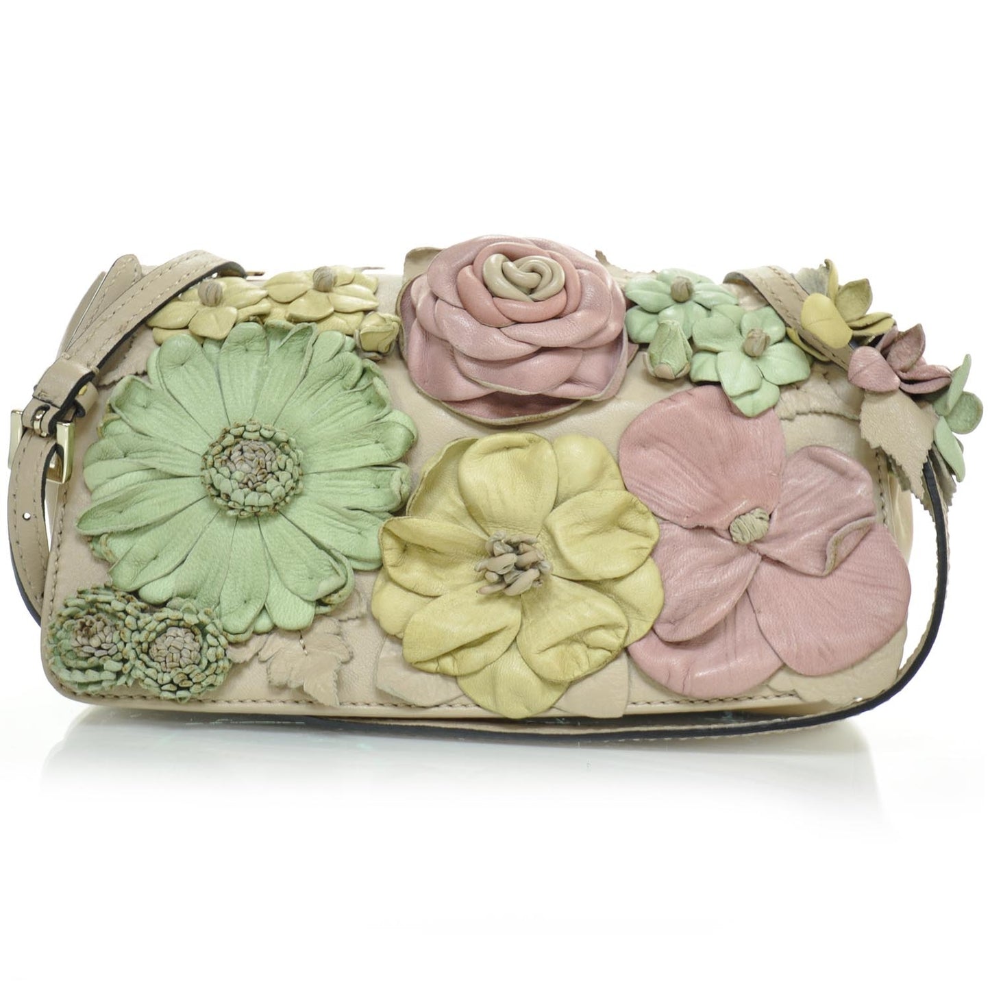 Leather Flower Flap Bag