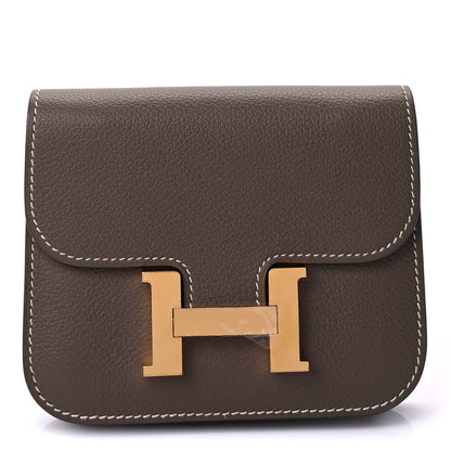 Hermes Evercolor Constance Slim Wallet  Etoupe 1 of 8