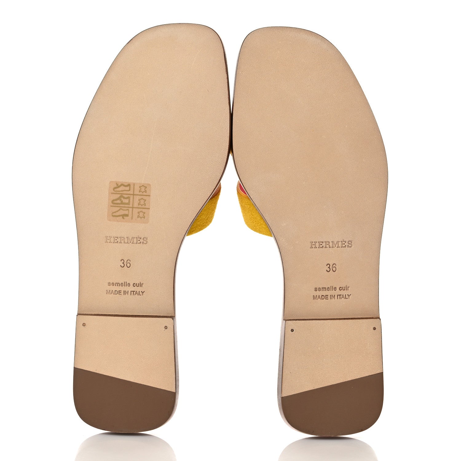 Hermes Suede Goatskin Oran Sandals 36 Jaune Sable 5 of 10