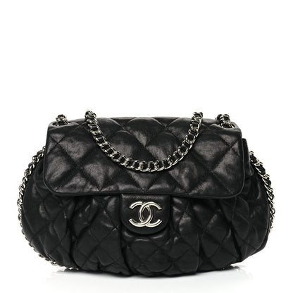 Chanel Washed Lambskin Quilted Medium Chain Around Messenger Black 1 of 10