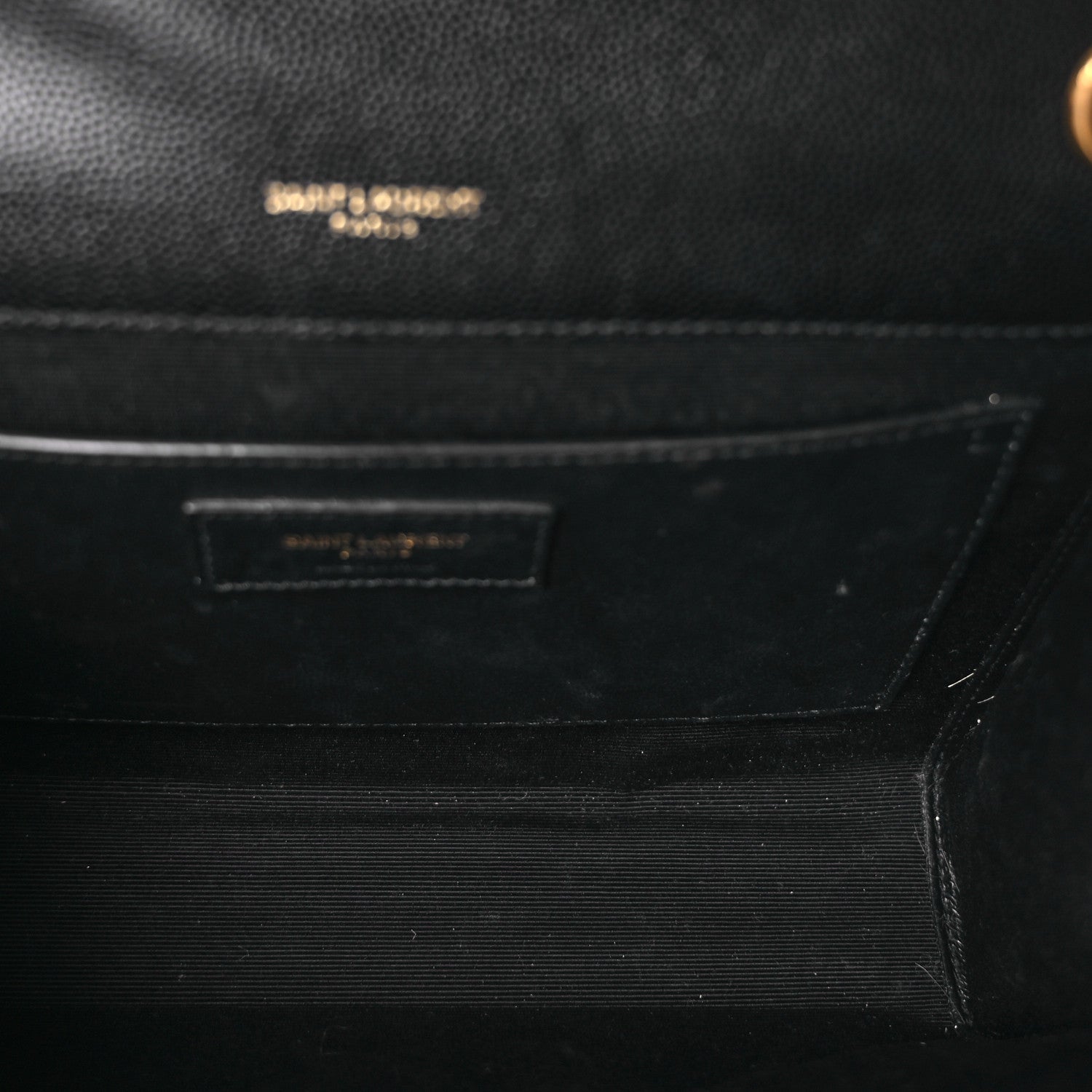 Saint Laurent Grain De Poudre Textured Mixed Matelasse Triquilt Medium Monogram Satchel Black 4 of 8