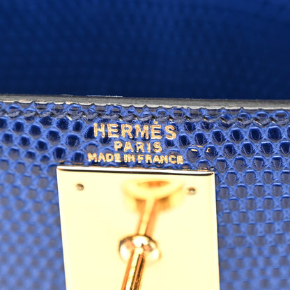 Hermes Lizard Kelly Sellier 28 Bleu Saphir 6 of 19