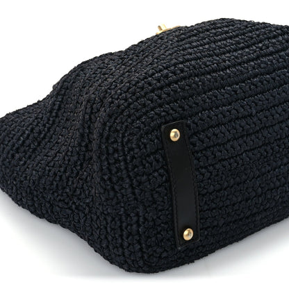 Chanel Straw Raffia Tote Black 8 of 9