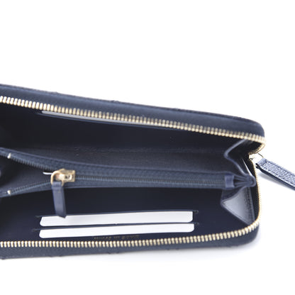 Chanel Caviar Quilted Medium Zip Around Wallet Dark Blue 5 of 9