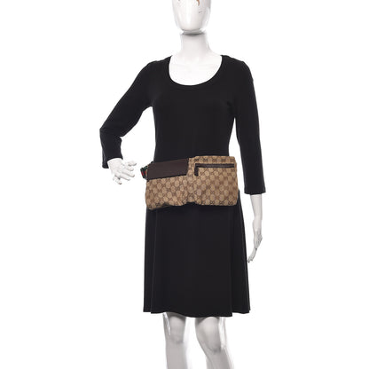 Gucci GG Monogram Double Pocket Belt Bag Dark Brown 2 of 13