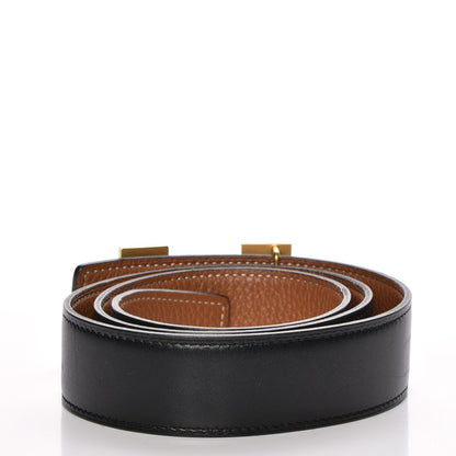 Hermes Box Togo 32mm H Belt 80 Black Gold 3 of 13