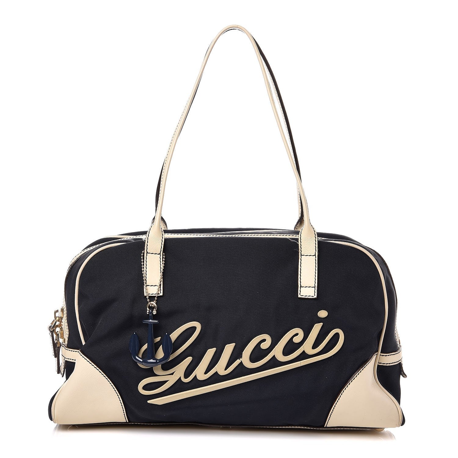 Gucci Canvas Boulevard Boston Navy Cream 1 of 10