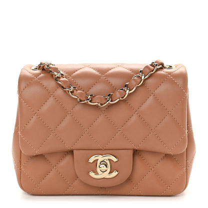 Chanel Lambskin Quilted Mini Square Flap Brown 1 of 9