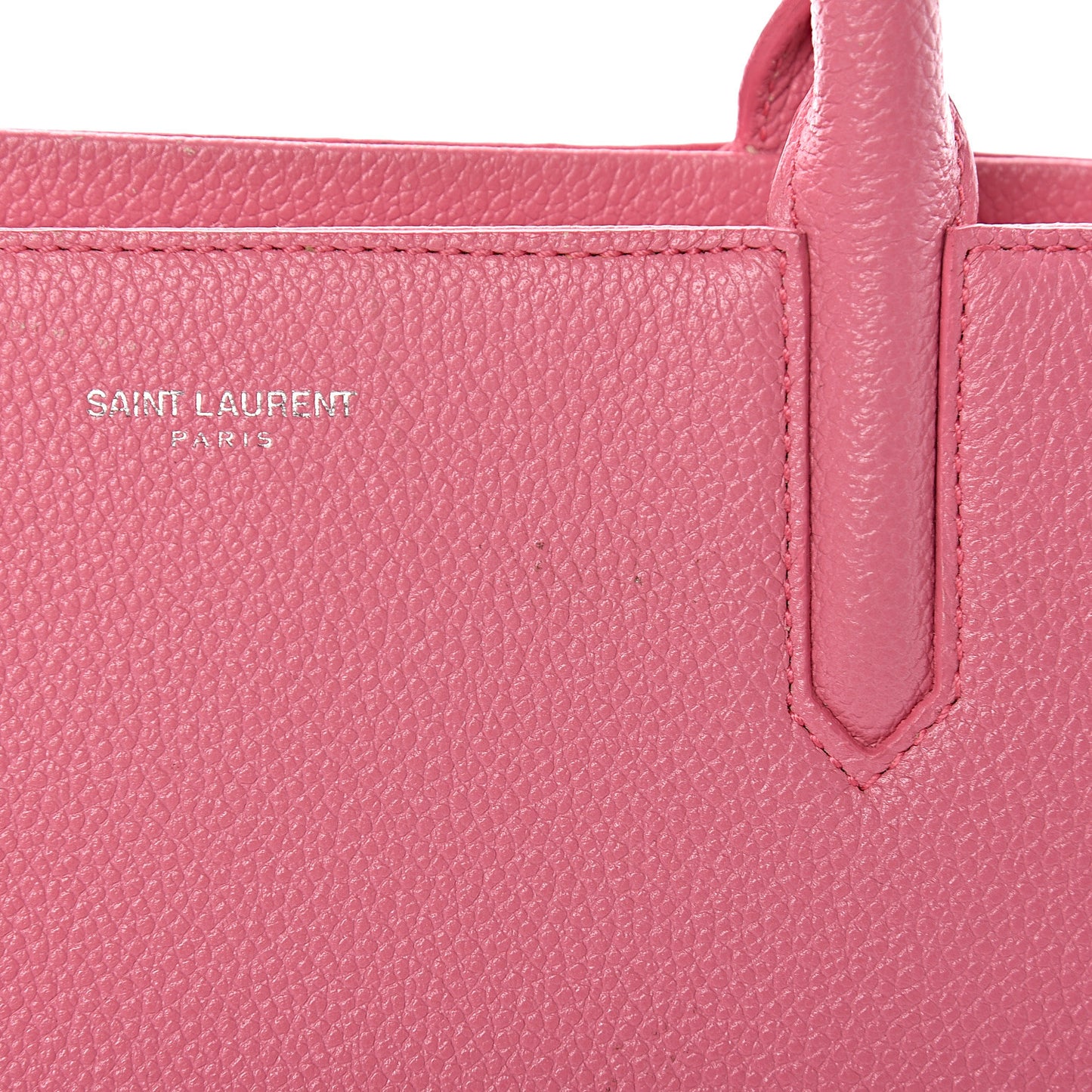 Grained Calfskin Small Cabas Rive Gauche Rose Clair
