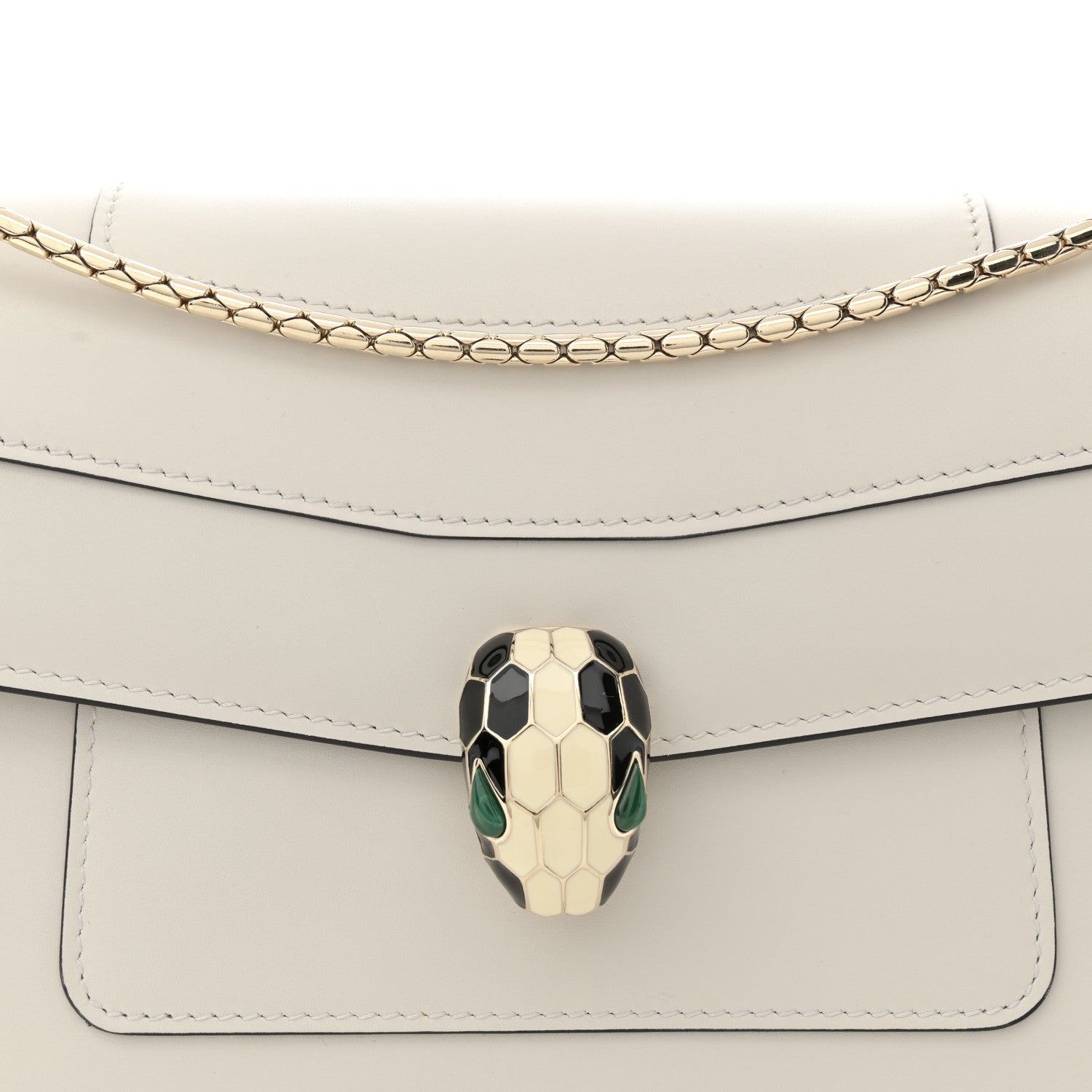Bulgari Calfskin Serpenti Forever Crossbody Bag White Agate 7 of 10