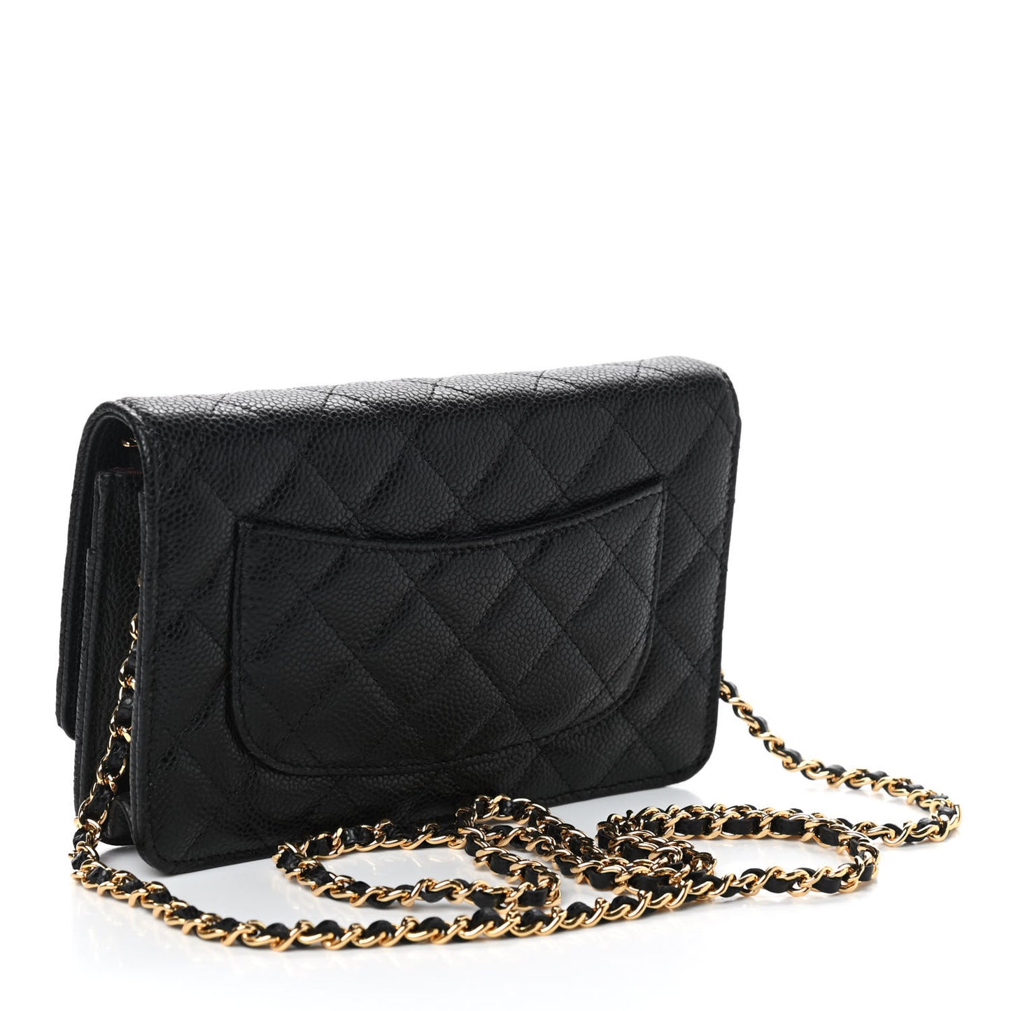 Caviar Quilted Wallet On Chain WOC Black