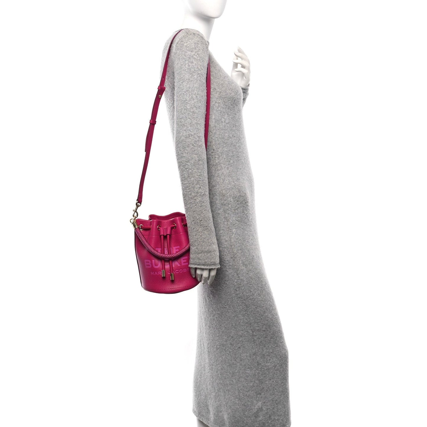 Grained Calfskin The Bucket Bag Lipstick Pink