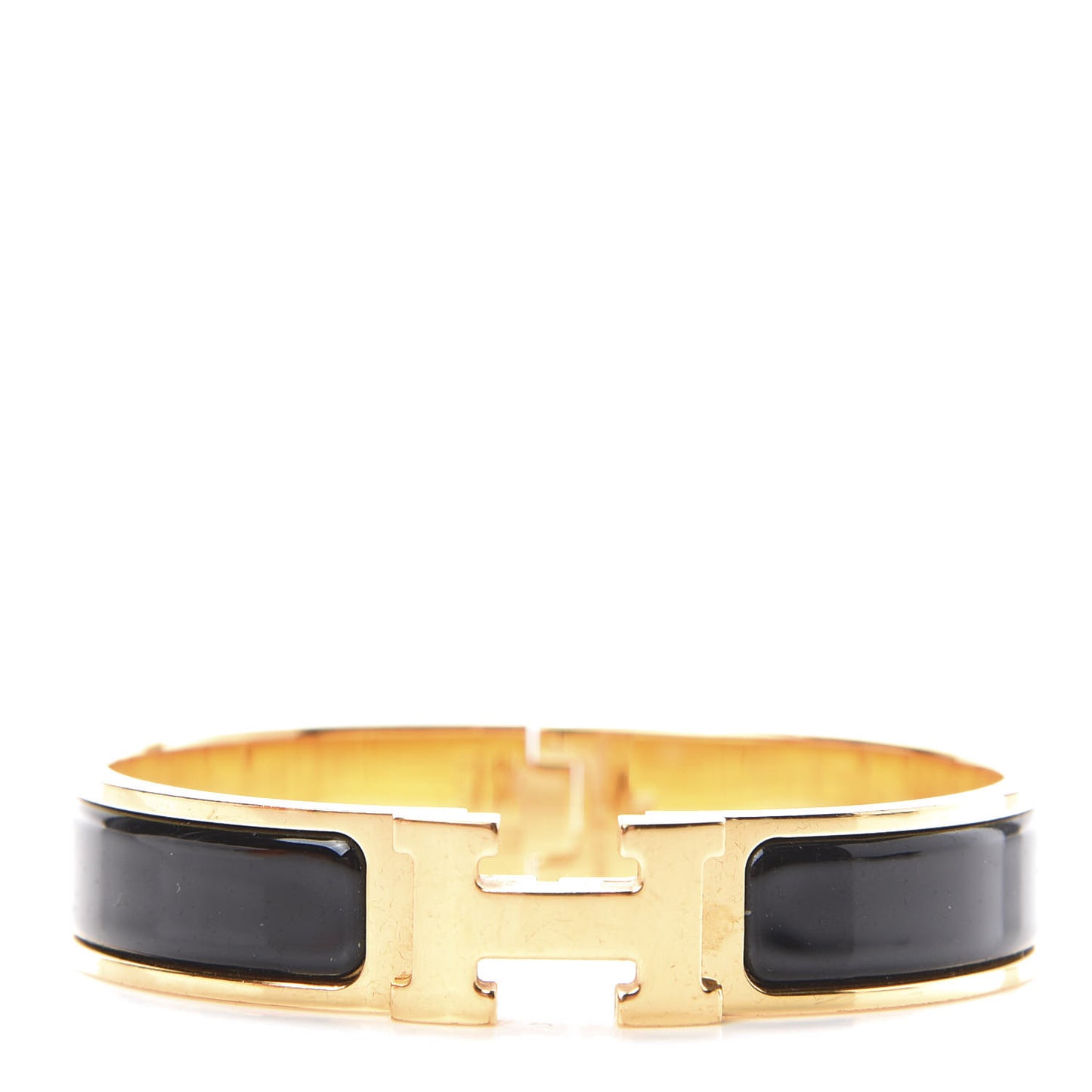 Enamel Narrow Clic Clac H Bracelet PM Black