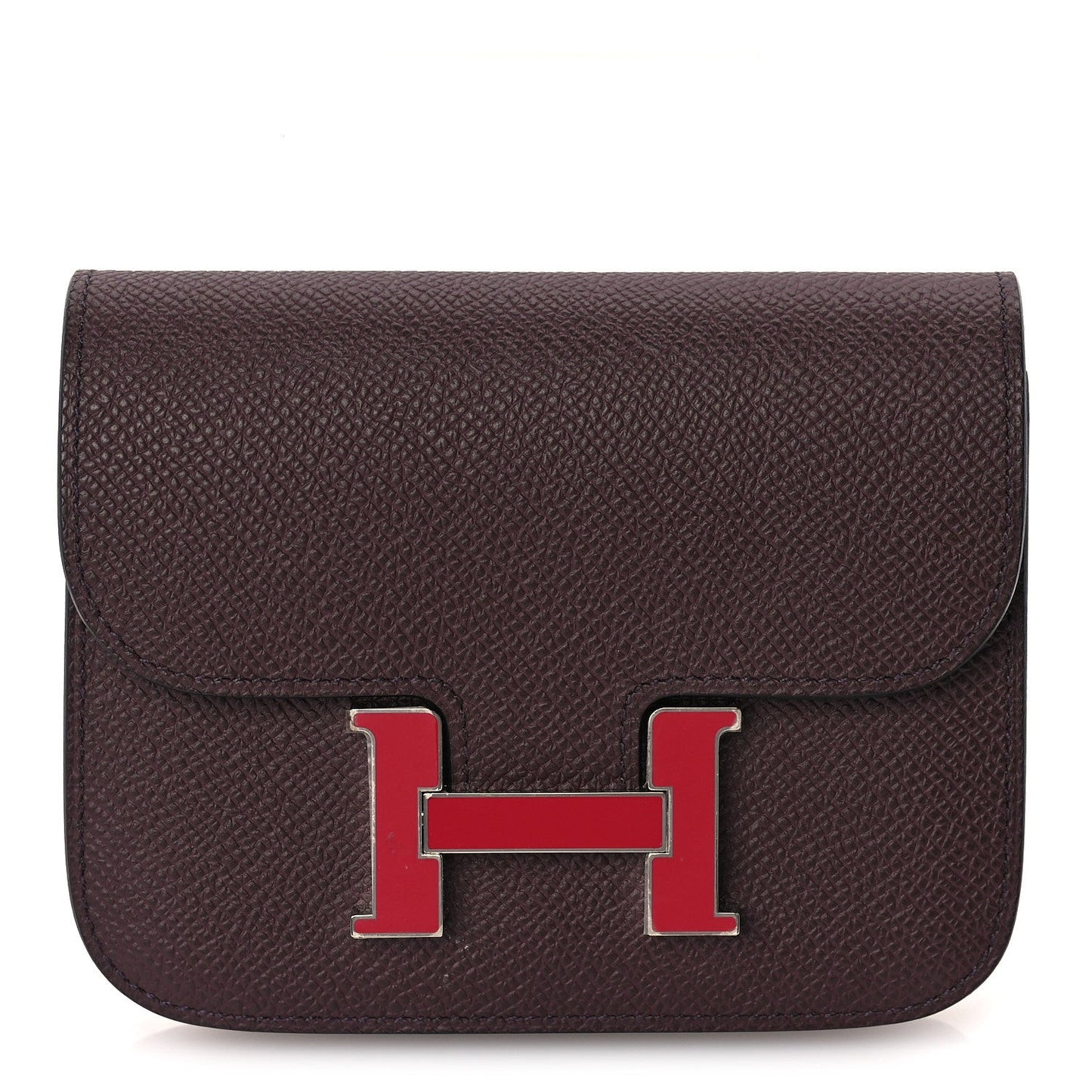 Epsom Enamel Constance Slim Wallet  Rouge Sellier Framboise