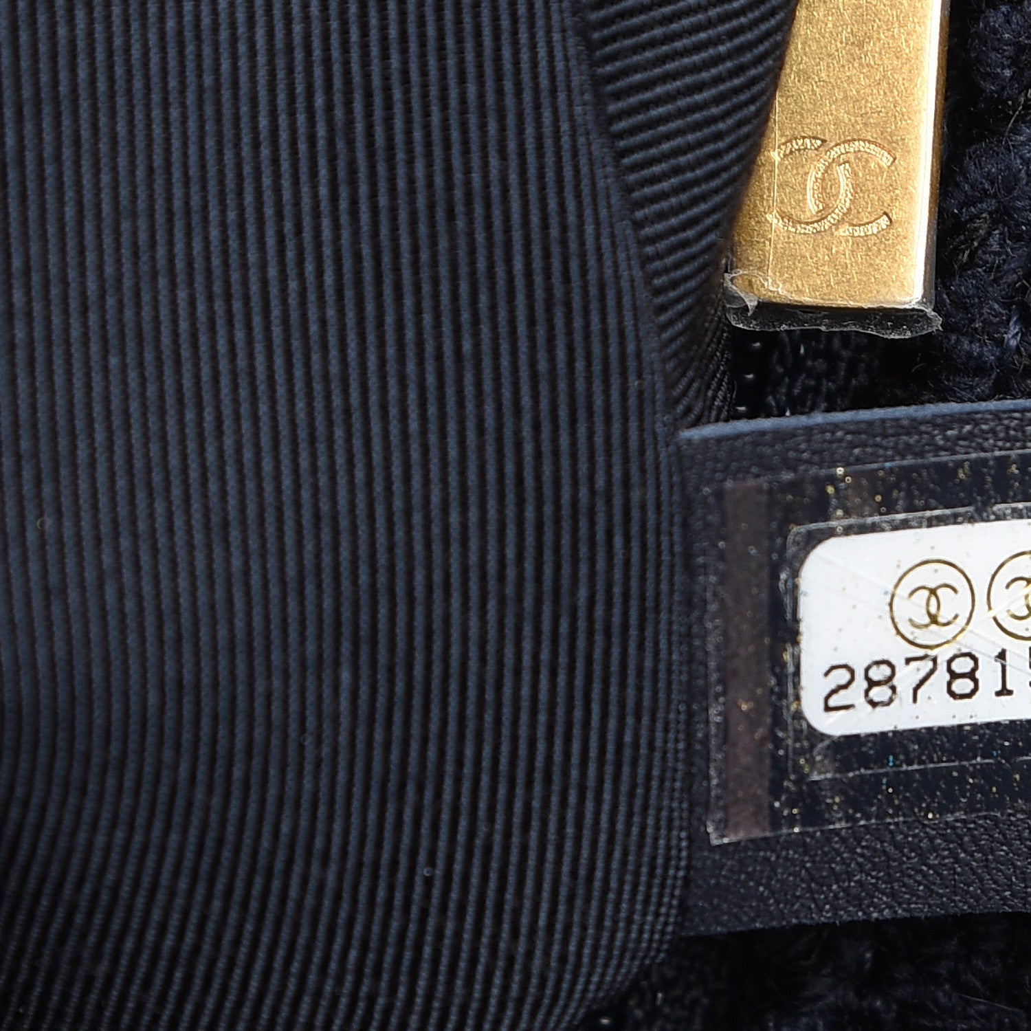 Chanel Tweed Quilted Medium 19 Flap Navy Blue Black 7 of 10