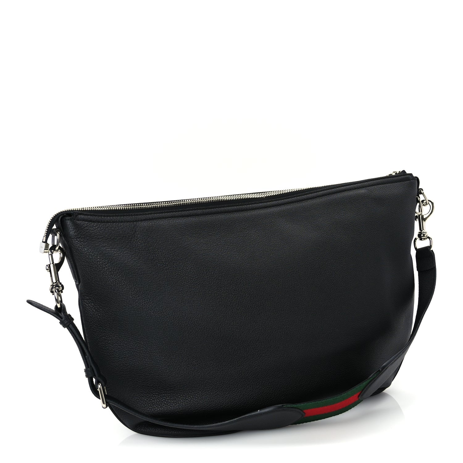Gucci Grained Calfskin Large B Shoulder Bag Black 2 of 9