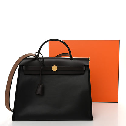 Hermes Toile H Berline Vache Hunter Herbag Zip PM 31 Black Ebene 12 of 12