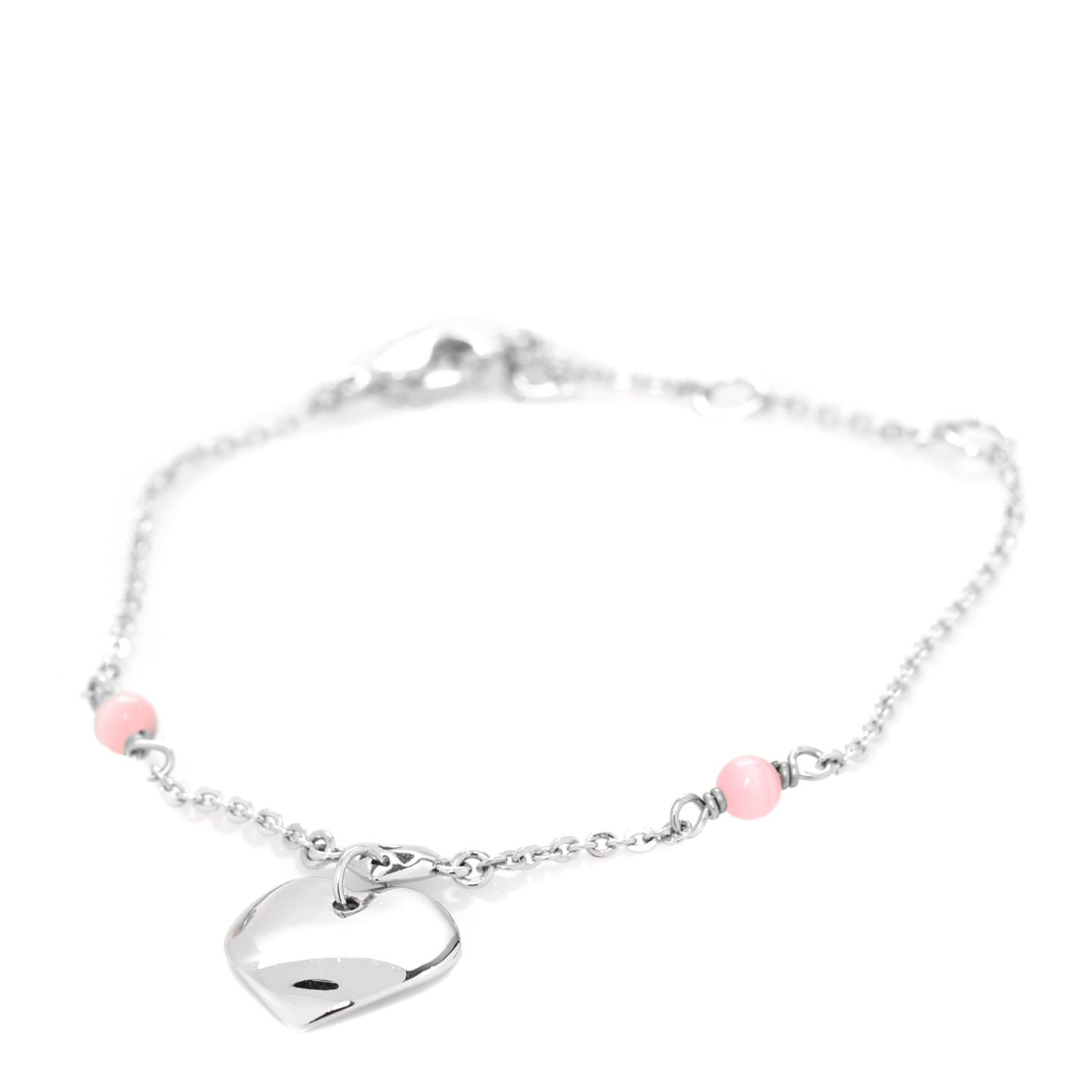 Logo Charms Heart Bracelet Silver