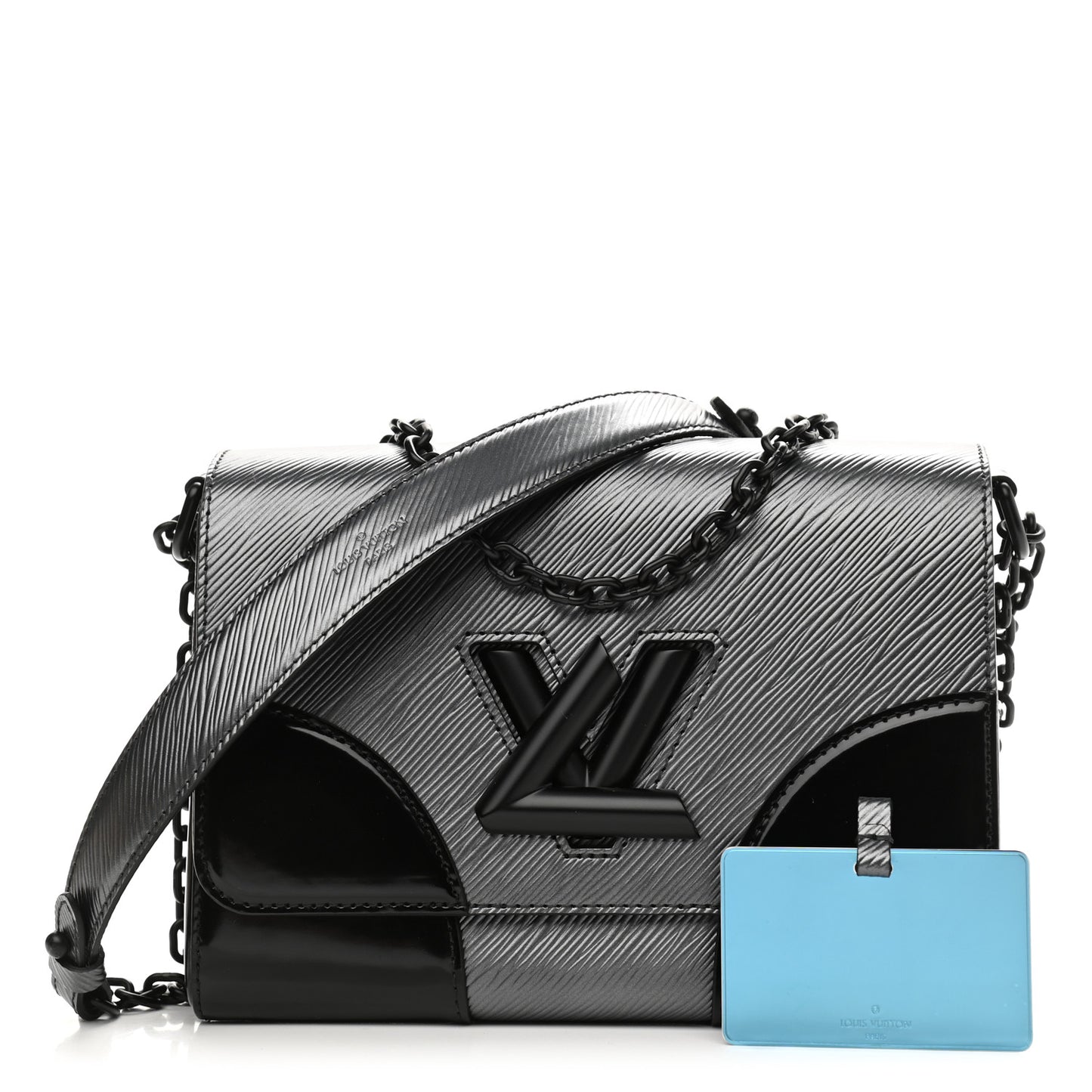 Epi Patent Twist Shoulder Bag MM Anthracite Nacre