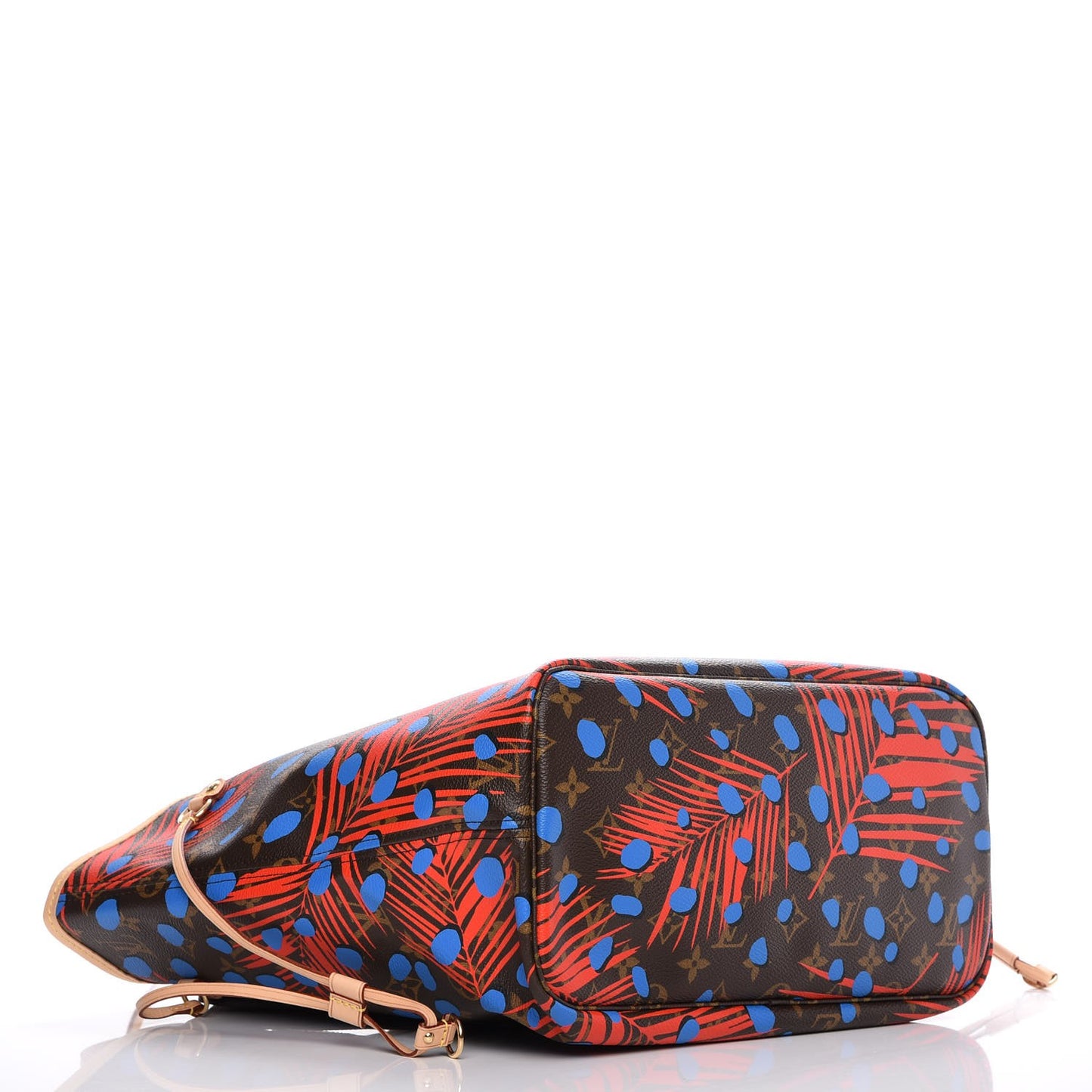 Monogram Jungle Dots Neo Neverfull MM Coquelicot Denim